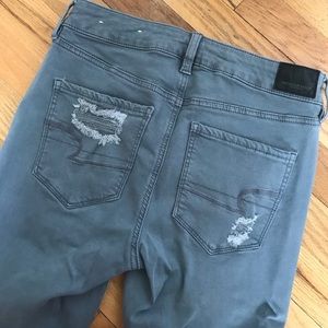 American Eagle Hi-Rise Dusty Blue Jeggings